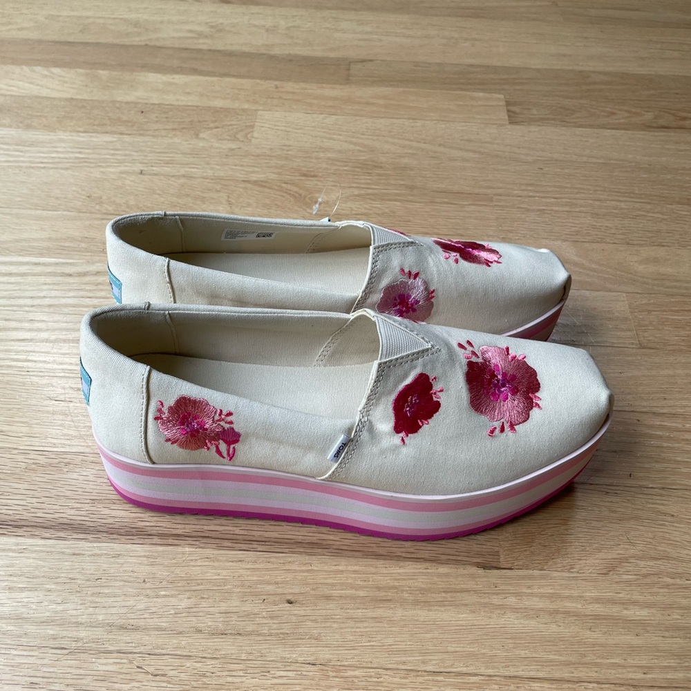 TOM’S Alpargata Platform Slip On Shoes Size 11 in Excellent Condition - Picture 13 of 15